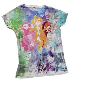 LAT Apparel SUBLIVIE Sublimated Graphic T-Shirt Juniors sz L Anime Rock Band
